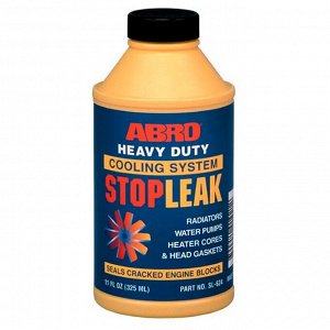 Герметик для системы охлаждения ABRO Heavy Duty Cooling System Stop Leak, с ингибитором коррозии, бутылка 354мл, арт. SL-624