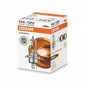 Лампа галогенная Osram Original Line H4 (P43t, T16), 12В, 60/55Вт, 3200К, 1 шт, арт. 64193