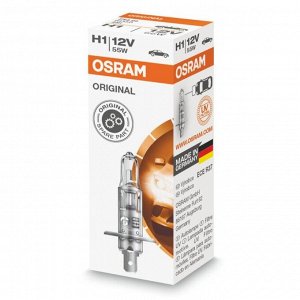 Лампа галогенная Osram H1 (P14.5s, T8), 12В, 55Вт, 3200К, 1 шт, арт. 64150