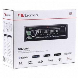 Автомагнитола Nakamichi NQ512BG, 1 DIN, USB/AUX/Bluetooth, 4х50Вт, пульт ДУ, зелёная подсветка