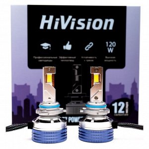 Лампа светодиодная HiVision Z7 Power Bright HB4(9006) (P22d, T12), 12В, 50Вт, 6000К, комплект 2 шт, арт. Л0431