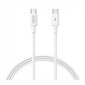 Кабель для мобильных устройств Remax PD65W Data Cable, с USB Type-C на USB Type-C, 1м, белый, арт. RC-191