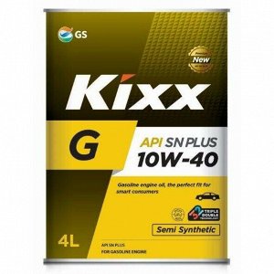 Масло моторное Kixx G 10w40, полусинтетическое, SN+, для бензинового двигателя, 4л, арт. L210944TR1