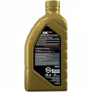 Масло моторное ZIC TOP 5w40, синтетическое, API SP, ACEA A3/B3/B4, универсальное, 1л, арт. 132682