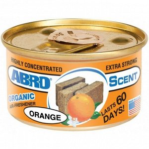 Ароматизатор на торпедо ABRO Органик Orange (Апельсин), с растительным наполнителем, баночка 42г, арт. AS-560-OR