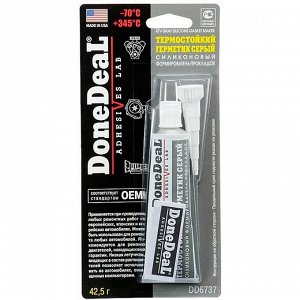 Герметик-прокладка DoneDeal RTV Gray Silicone Gasket Maker, силиконовый, термостойкий, серый, туба 42.5г, арт. DD6737