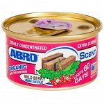 Ароматизатор на торпедо ABRO Органик Wild Berry (Лесные ягоды), с растительным наполнителем, баночка 42г, арт. AS-560-WB