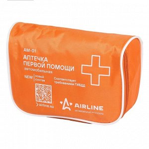 Аптечка автомобильная Airline в текстильном футляре, соответствует требованиям ГИБДД, арт. AM-01