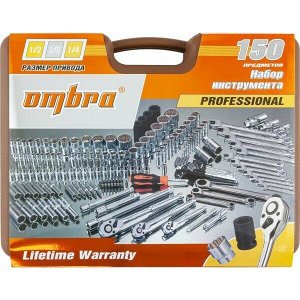 Набор инструментов Ombra, под размеры 1/2", 1/4" и 3/8", комплект 150 предметов, арт. 55544