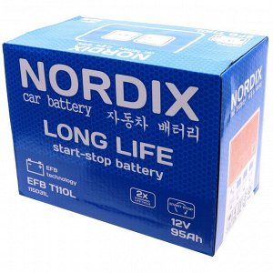 Аккумулятор Nordix T-110/115D31L, 95Ач, CCA 760А, необслуживаемый, технология EFB