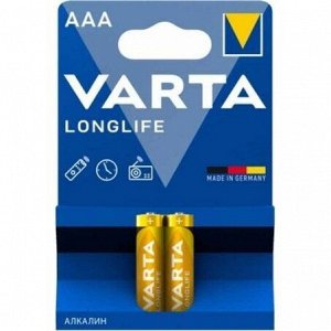 Батарейка щелочная Varta Longlife, AAA (LR03), 1.5В, 2 шт