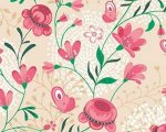 КУЛИР Х/Б С РИС. ЦВЕТОЧКИ РОЗОВЫЕ ФОН БЕЖ 7137 V201