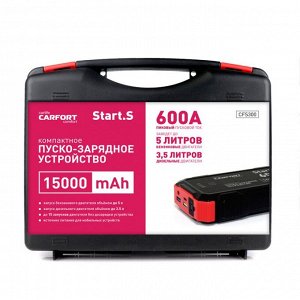 Портативное пусковое устройство Carfort Start.S с функцией Power Bank, 15000мАч, 12В, ток пуска 300А, USB порт, арт. CFS-300