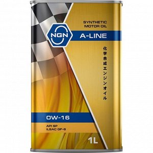 Масло моторное NGN A-Line 0w16, синтетическое, API SP, ILSAC GF-6B, для бензинового двигателя, 1л, арт. V182575101