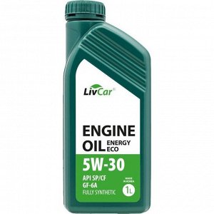 Масло моторное LivCar Engine Oil Energy Eco 5w30, синтетическое, API SP/CF, ILSAC GF-6A, универсальное, 1л, арт. LC1550530-001