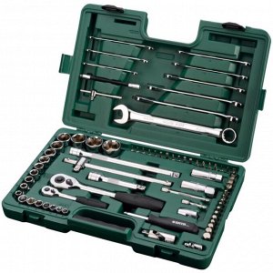 Набор инструментов SATA, под размеры 1/2" и 1/4", комплект 76 предметов, арт. 09519