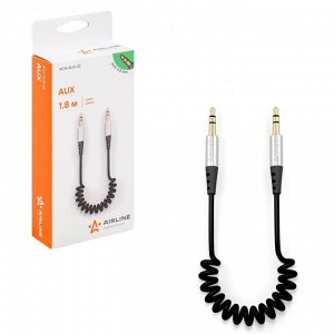 Аудиокабель AUX Airline, для подключения к автомагнитоле, mini jack 3.5 (M) – mini jack 3.5 (M), витой провод, длина 1.8м, арт. ACH-AUX-22