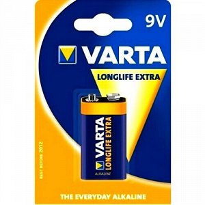 Батарейка щелочная Varta Longlife Extra, «Крона» (6LR61), 9В, 1шт