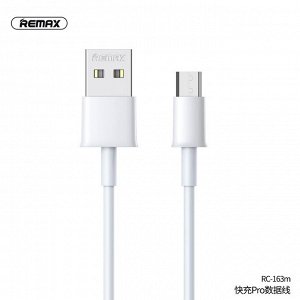Кабель для мобильных устройств Remax Fast Charging Cable, с USB на MicroUSB, 1м, белый, арт. RC-163m