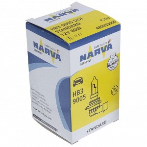 Лампа галогенная Narva HB3 (9005) (P20d, T12), 12В, 55Вт, 3000К, 1 шт