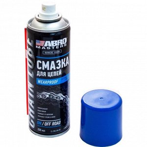 Смазка аэрозольная ABRO Masters Wearproof, для цепей, водостойкая, антикоррозийная, подходит для консервации, баллон 200мл, арт. CL-200-AM-RE