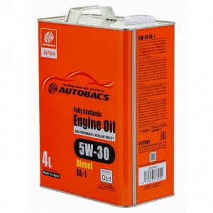 Масло моторное Autobacs Engine Oil 5w30, синтетическое, JASO DL-1, для дизельного двигателя, 4л, арт. A00032642 (Япония)
