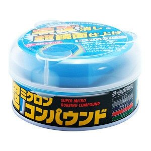 Полироль кузова Soft 99 Super Micro Rubbing Compound, абразивный, для тёмных автомобилей, банка 180г, (+губка), арт. 09054