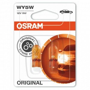 Лампа Osram Original Line WY5W (W2.1x9.5d, T10), 12В, 5Вт, оранжевая, комплект 2 шт