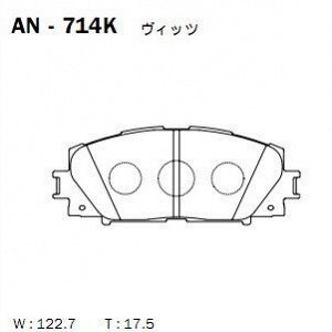 Колодки тормозные Akebono дисковые, арт. AN-714K