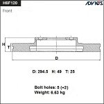 Диск тормозной ADVICS, арт. H6F120B
