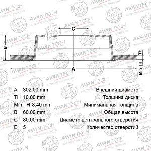 Диск тормозной Avantech, арт. BR0507S