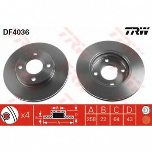 Диск тормозной TRW, арт. DF4036