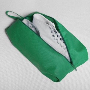 Сумка для обуви, отдел на молнии, цвет зелёный