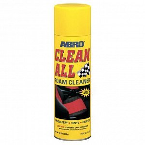 Очиститель салона ABRO Clean All, пенный, для ткани, винила и ковровых покрытий, от въевшихся загрязнений, аэрозоль 623г, арт. FC-577