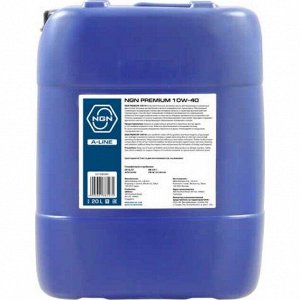 Масло моторное NGN A-Line Premium 10w40, полусинтетическое, API SL/CF, ACEA A3/B4, универсальное, 20л, арт. V272085801