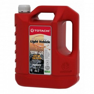 Масло моторное Totachi Niro LV 10w40, полусинтетическое, API SP, для бензинового двигателя, 4л, арт. 19604