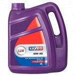 Масло моторное Luxe LUX 10w40, полусинтетическое, API SJ/CF, ACEA A2/B2, универсальное, 4л, арт. 111