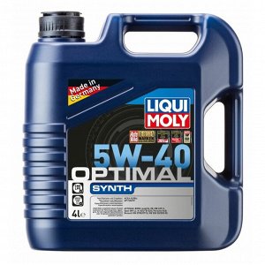 Масло моторное Liqui Moly Optimal Synth 5w40 синтетическое, API SN/CF, ACEA A3/B4, универсальное, 4л, арт. 3926