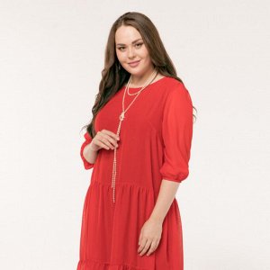 Платье, шифоновое, бордовый, Бордовый