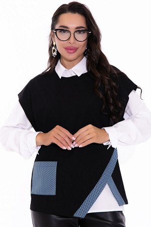 Жилет Агата (чёрный/синий)