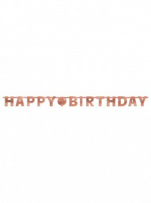 Гирлянда-буквы 230 см Happy B-Day RGLD Blush