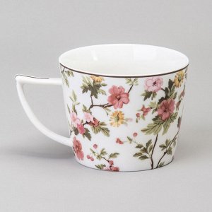Фарфоровый чайный набор "Blossom" на 6 персон (12 предметов, 250 мл) с цветочным дизайном — идеальный подарок в стильной упаковке, 1 шт.