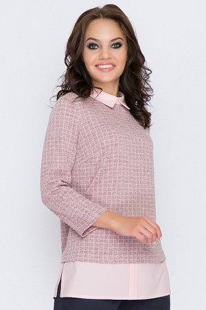 Блузка Комбинированная блузка из меланжевого трикотажа.
30% вискоза 65% п/э,5% эластан