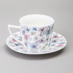 Подарочный чайный набор из фарфора "Blossom" на 2 персоны с цветочным дизайном, 250 мл, в красивой упаковке, 1 шт.