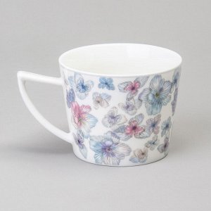 Подарочный чайный набор из фарфора "Blossom" на 2 персоны с цветочным дизайном, 250 мл, в красивой упаковке, 1 шт.