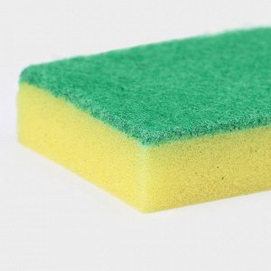 Набор губок для посуды с чистящим слоем Доляна «Супер», 10x7x2.5 см, 5 шт.