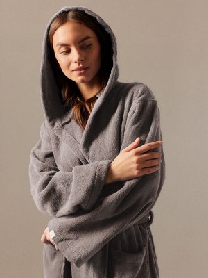 Халат махровый с капюшоном женский S HOME: Basic "Софт Мист", 100% хл, 420 г/м2