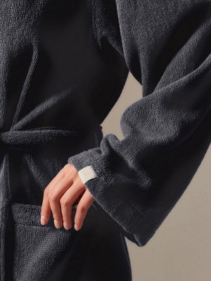 Халат махровый с капюшоном женский SL HOE: Basic "Гри Сандре", 100% хл, 420 г/м2