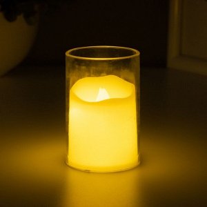 Светодиодная свеча в подсвечнике RISALUX «Талая», ночник LED, 0.3 Вт, 4x4x6 см