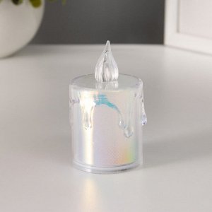 Светодиодная свеча, ночник LED RISALUX «Радужная», 0.3 Вт, 3.5x3.5x6.5 см